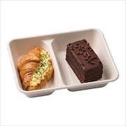 Egg mayo croissant and chocolate cake break-session box — iDoCatering seminar bento