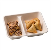 Chocolate croissant and samosa break-session box — iDoCatering seminar bento