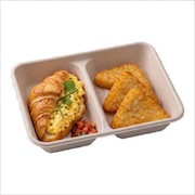 Scrambled egg croissant and hash brown break-session box — iDoCatering seminar bento
