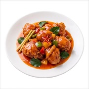 Sweet and sour chicken on a plate — iDoCatering seminar buffet