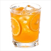 Glass of iced orange drink — iDoCatering seminar buffet