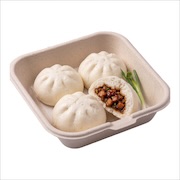 BBQ chicken pau steamed buns, one cut open — iDoCatering seminar buffet