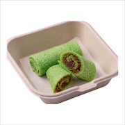 Kuih ketayap green pandan crepe rolls with coconut filling — iDoCatering seminar buffet