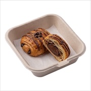 Chocolate danish pastries, one cut open — iDoCatering seminar buffet