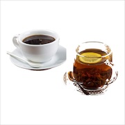 Cup of hot coffee and a glass of hot lemon tea — iDoCatering buffet