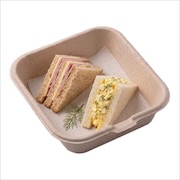 Ham and cheese and egg mayo sandwiches in a takeaway box — iDoCatering light refreshment