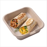 Chicken burrito and egg burrito in a takeaway box — iDoCatering light refreshment