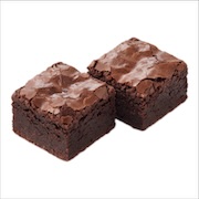 Two fudge brownie squares with a crackled top — iDoCatering buffet