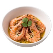 Whole prawns in garlic butter sauce with parsley — iDoCatering buffet