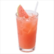 Iced pink guava drink with a fresh guava wedge on the glass — iDoCatering buffet