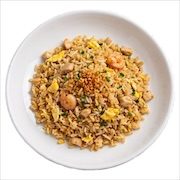 Garlic fried rice with egg, chicken, prawn and crisp fried garlic — iDoCatering buffet