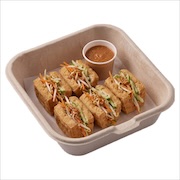 Tauhu sumbat, fried tofu stuffed with cucumber, carrot and beansprouts, with peanut sauce — iDoCatering buffet