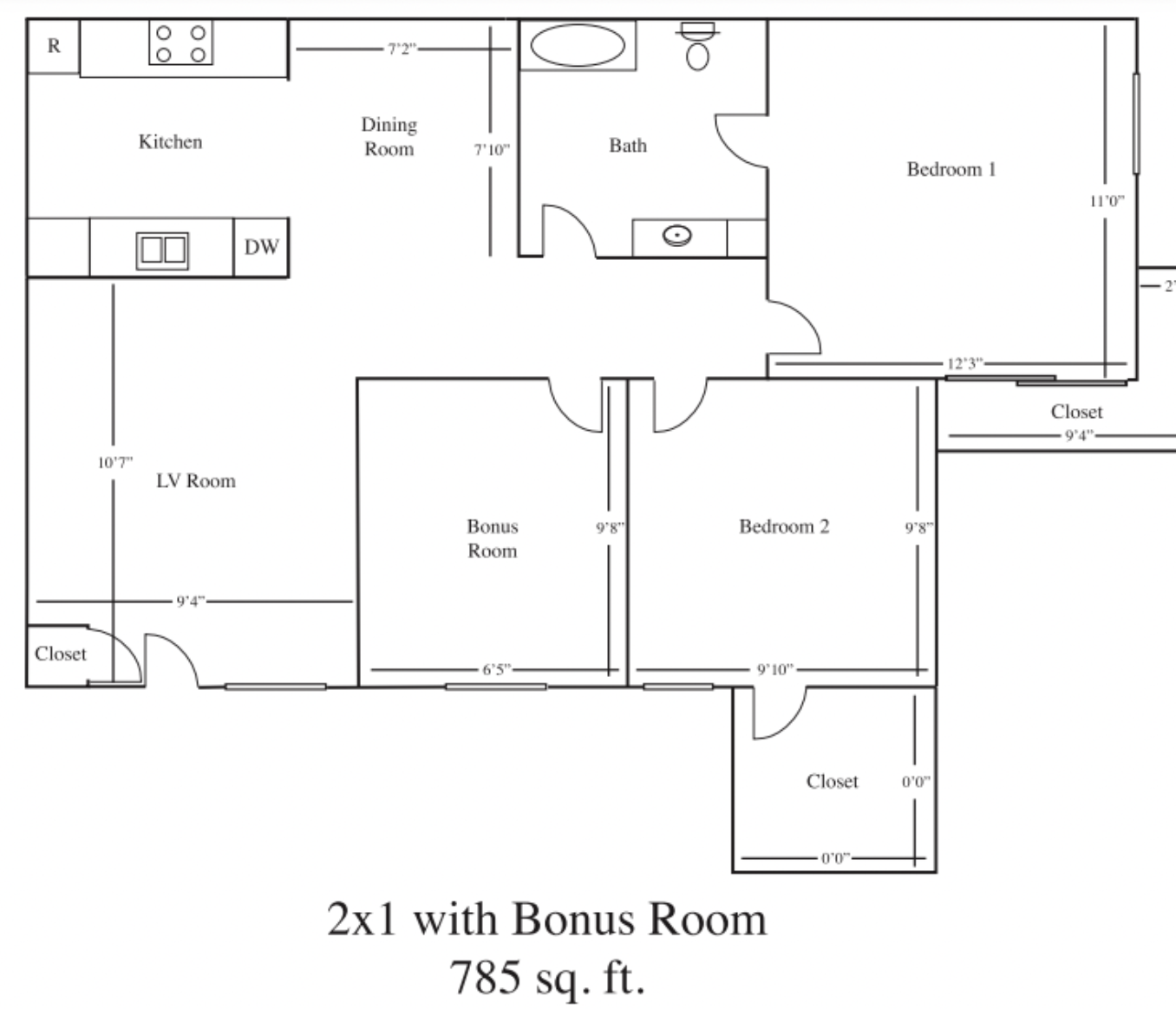 2BD, 1BTH B