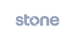 Word 'stone' in lowercase letters with a modern sans-serif font in light blue-gray color.