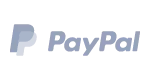 PayPal logo with stylized P icon in gray.