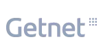 White rectangular card with the gray text 'Getnet' and a small gray square at the top right corner.