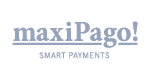 MaxiPago text logo with stylized capital M and P in a gradient gray color.