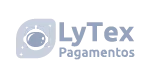 Blue logo with a circle shaped icon followed by stylized text reading Lytex.