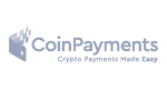 CoinPayments logo with a stylized coin icon and blue text on a white background.