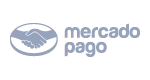 Mercado Pago logo with stylized hand and coin icon followed by the text Mercado Pago.