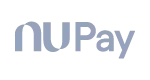 NUPAY wordmark logo with stylized letters in muted blue and gray shades.