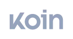 Logo with the text 'koin' in lowercase gray letters on a white background.