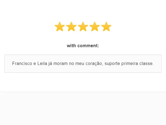 print de um elogio ao suporte da Guru