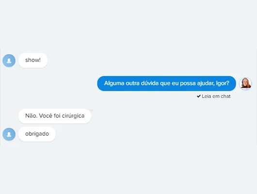 print de um elogio ao suporte da Guru