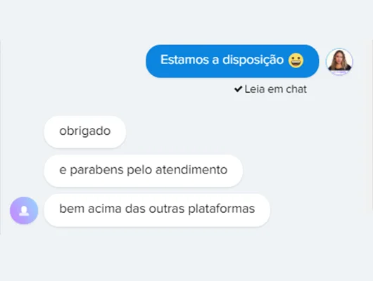 print de um elogio ao suporte da Guru