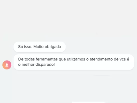 print de um elogio ao suporte da Guru