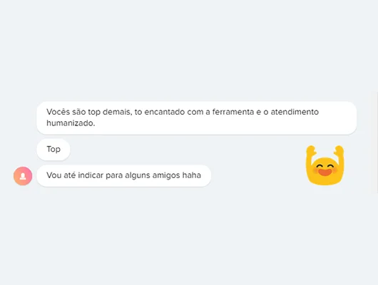 print de um elogio ao suporte da Guru