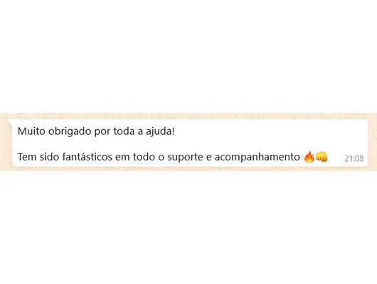 print de um elogio ao suporte da Guru