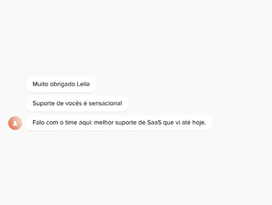 print de um elogio ao suporte da Guru