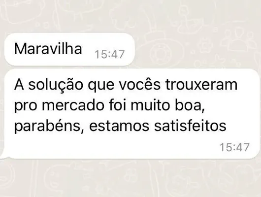 elogio cliente feliz