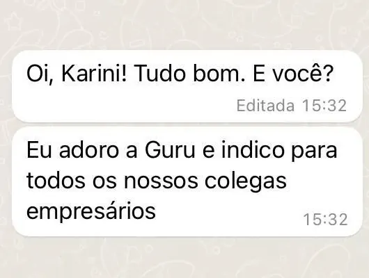 elogio de um cliente feliz