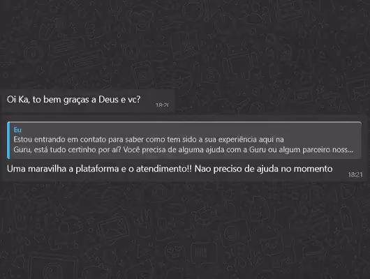 elogio de um cliente feliz