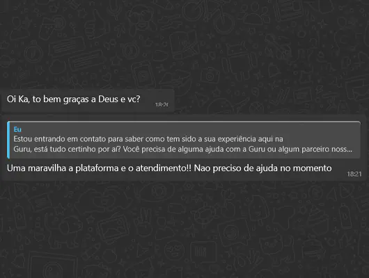 elogio de um cliente feliz