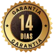 Selo dourado de garantia de 14 dias para teste sem risco da plataforma Digital Manager Guru.