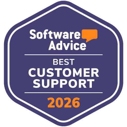 Software Advice Best Customer Support 2026 award badge for Digital Manager Guru.