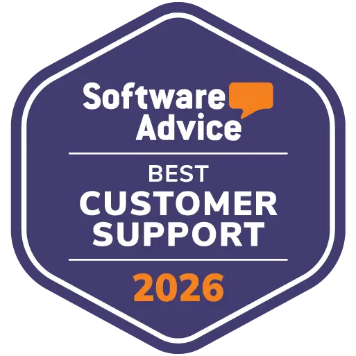 Software Advice Best Customer Support 2026 award badge for Digital Manager Guru.
