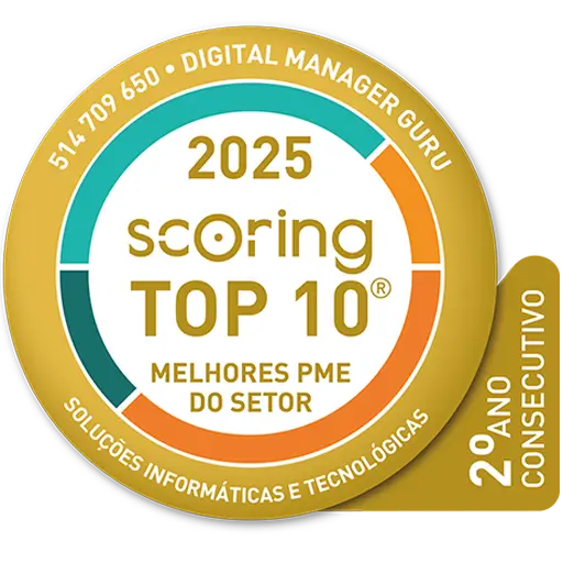 Scoring Top 10 Best SME IT Solutions 2025 award seal for Digital Manager Guru.