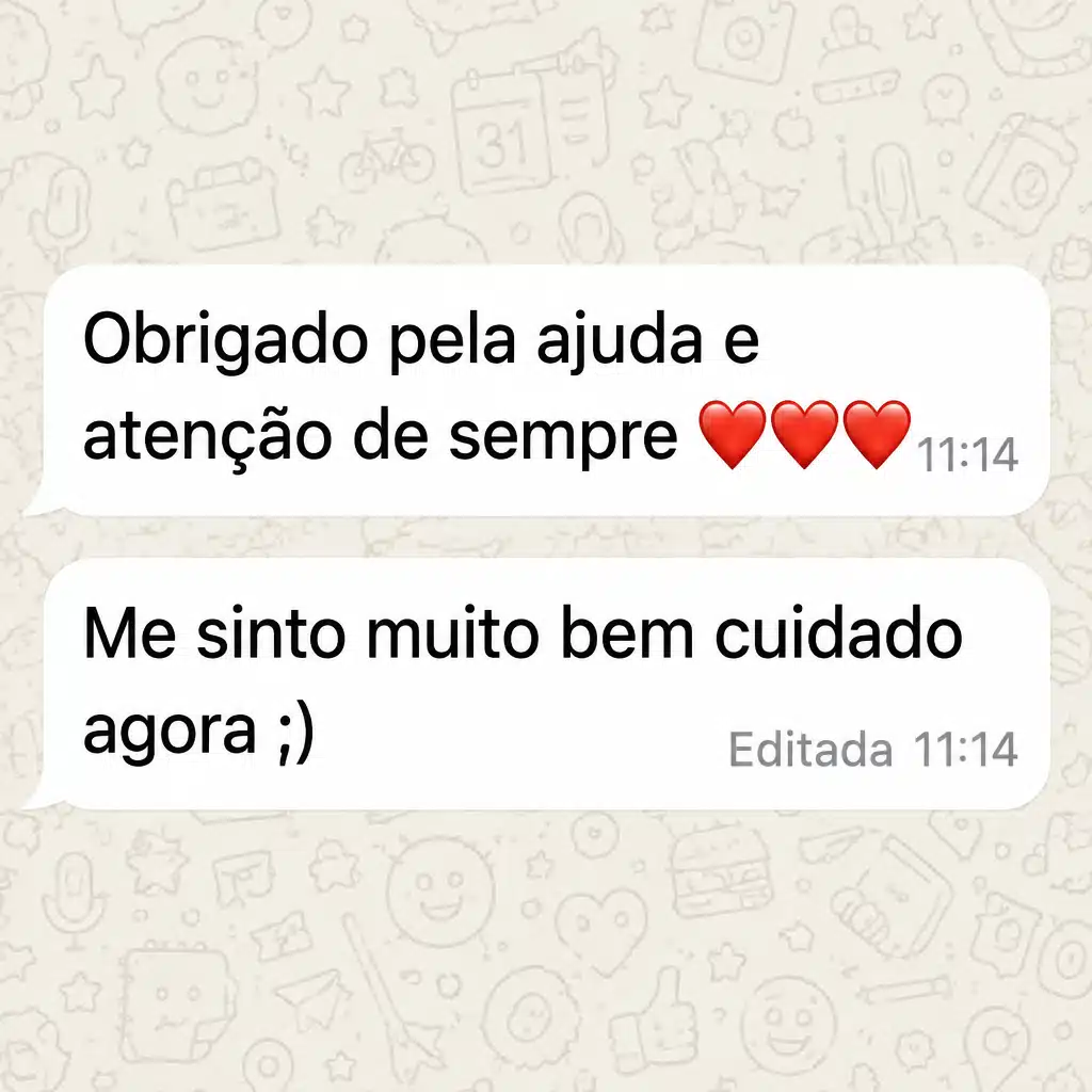 Captura de tela com mensagem de depoimento de cliente satisfeito com a plataforma Digital Manager Guru - [002]