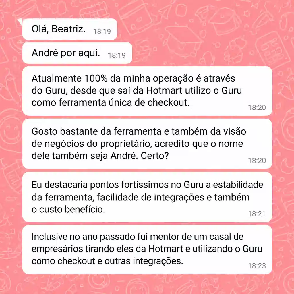 Captura de tela com avaliação positiva de cliente sobre a plataforma de checkout da Digital Manager Guru - [001]