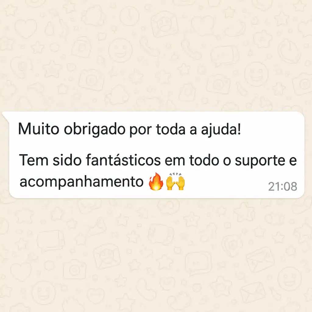 Captura de tela com elogio de cliente ao suporte e atendimento humanizado da Digital Manager Guru - [038]