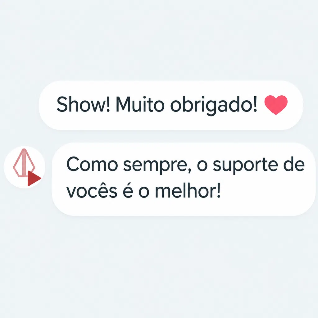 Captura de tela com elogio de cliente ao suporte e atendimento humanizado da Digital Manager Guru - [027]