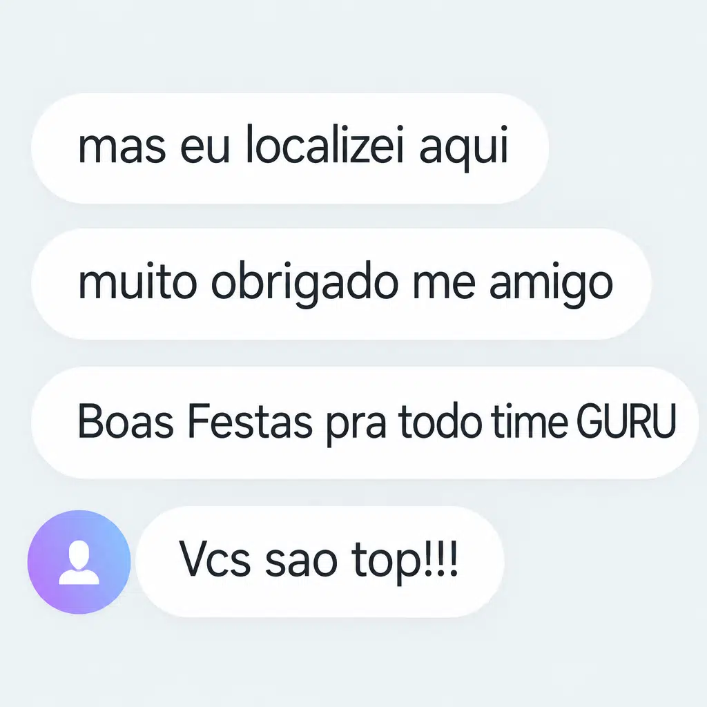 Captura de tela com elogio de cliente ao suporte e atendimento humanizado da Digital Manager Guru - [030]