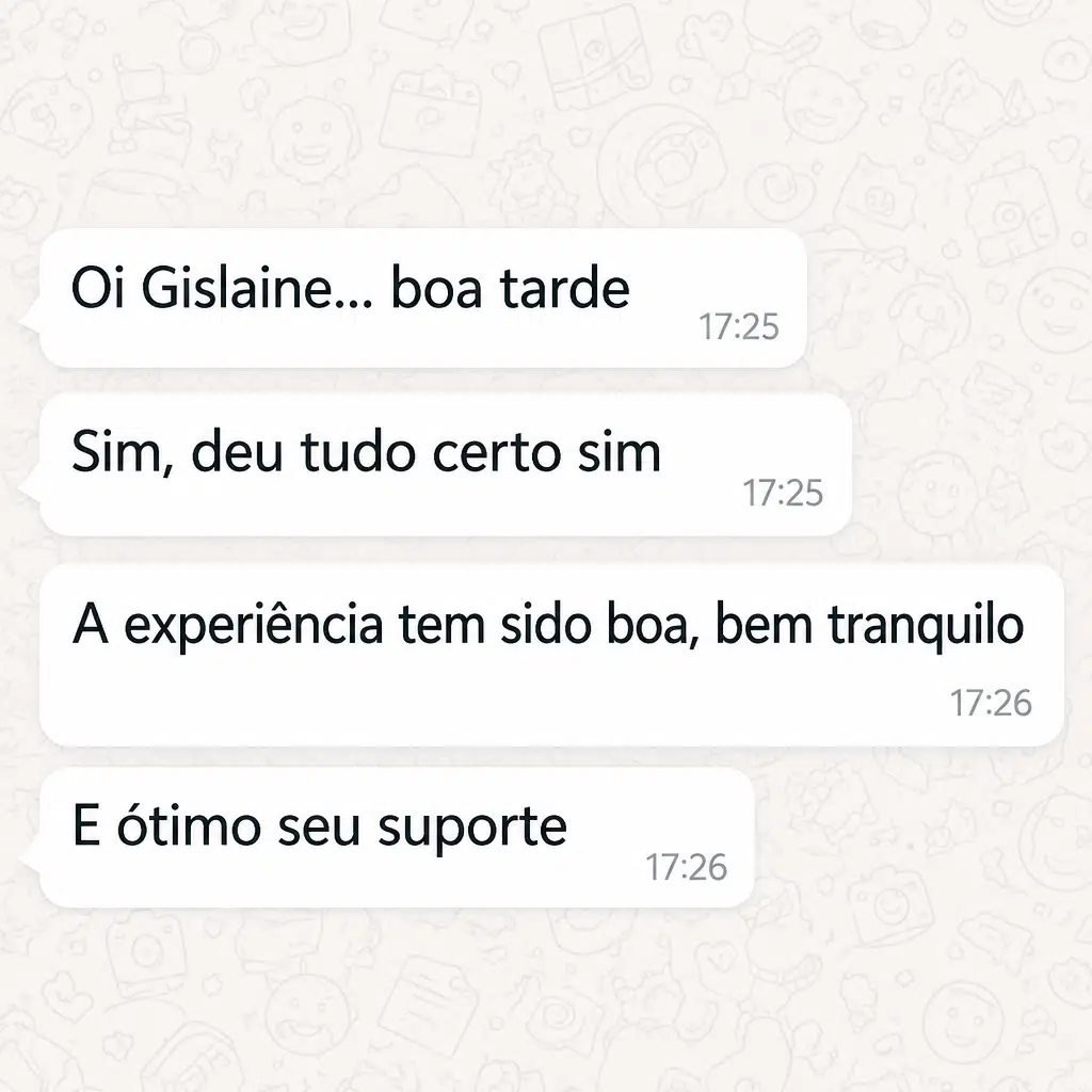 Captura de tela com elogio de cliente ao suporte e atendimento humanizado da Digital Manager Guru - [045]