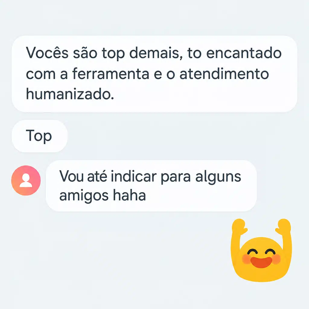 Captura de tela com elogio de cliente ao suporte e atendimento humanizado da Digital Manager Guru - [050]