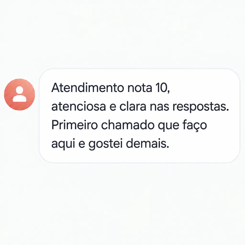 Captura de tela com elogio de cliente ao suporte e atendimento humanizado da Digital Manager Guru - [002]