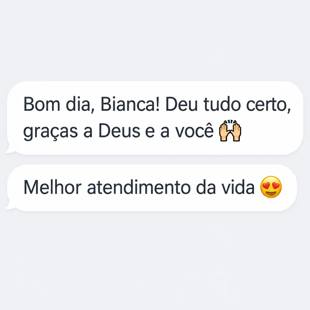 Captura de tela com elogio de cliente ao suporte e atendimento humanizado da Digital Manager Guru - [048]